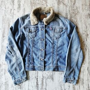 Levi's Light Blue Denim Jacket with Sherpa Collar